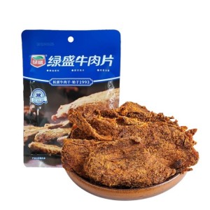  绿盛牛肉片 五香味60g（30包/箱）到期日25.2.17